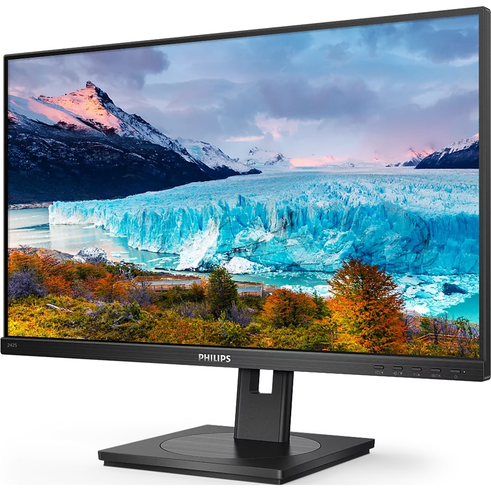 Monitor LCD IPS Philips, 242S1AE/00, 23.8'', Full HD, 75Hz, boxe, pivot, negru