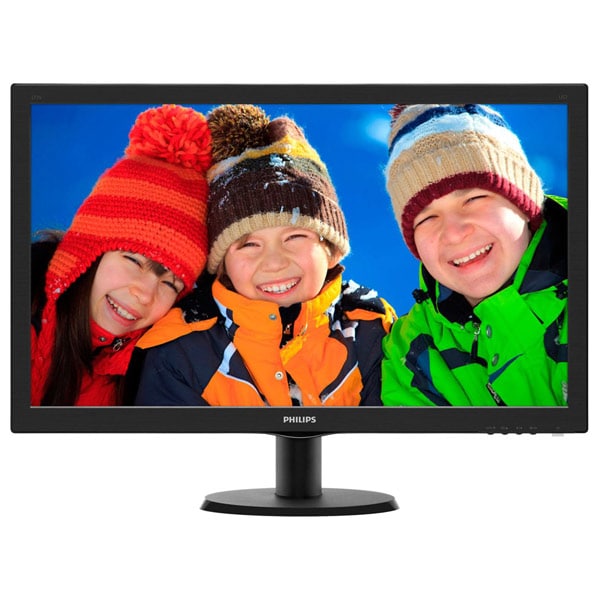 Monitor LED TN PHILIPS 243V5LHSB, 23.6", Full HD, 60Hz, negru