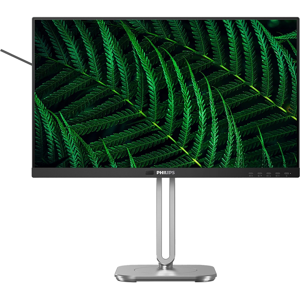 Monitor LCD IPS PHILIPS 24B2G5301/00, 23.8", Full HD, 100Hz, boxe, pivot, argintiu-negru