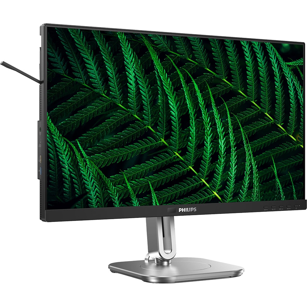 Monitor LCD IPS PHILIPS 24B2G5301/00, 23.8", Full HD, 100Hz, boxe, pivot, argintiu-negru
