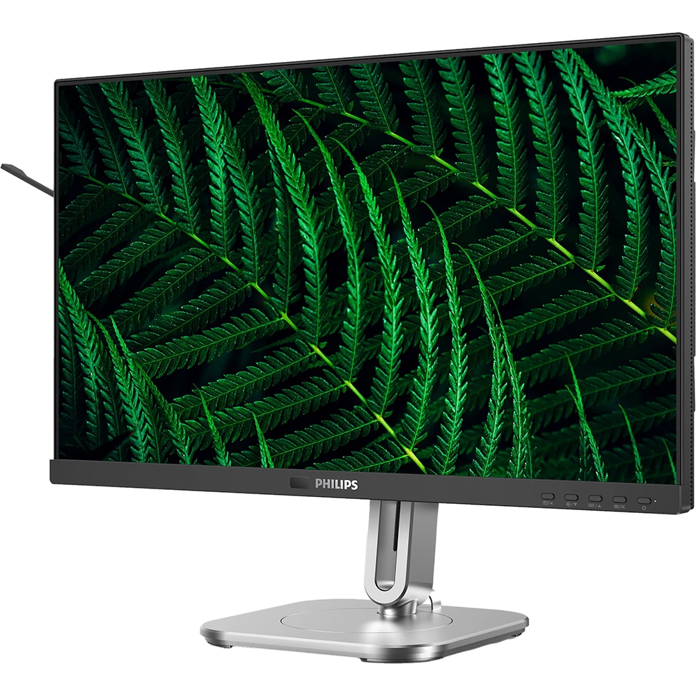 Monitor LCD IPS PHILIPS 24B2G5301/00, 23.8", Full HD, 100Hz, boxe, pivot, argintiu-negru