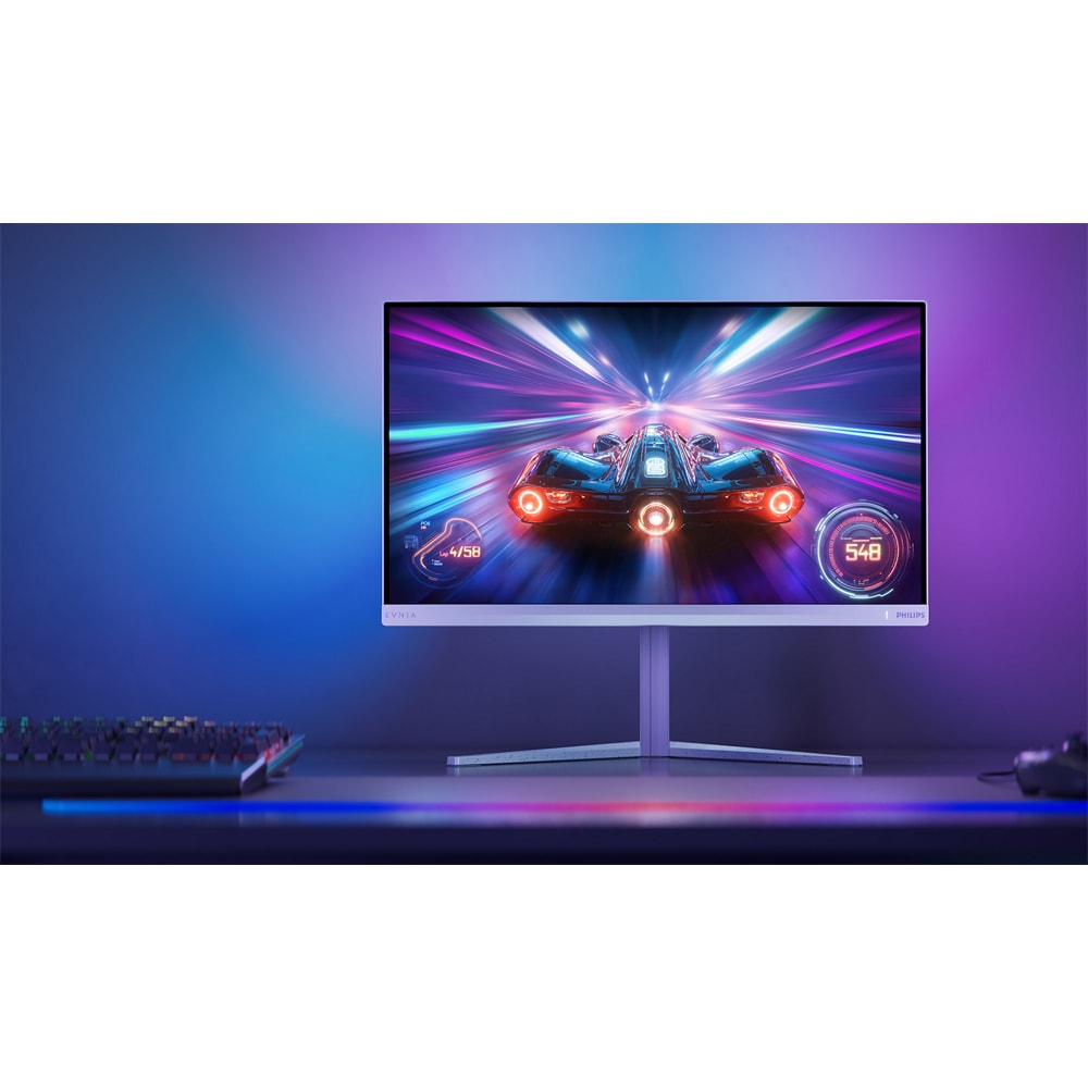 Monitor Gaming OLED PHILIPS Evnia 27M2N6501L/00, 26.5", QHD, 240Hz, HDR 10, pivot, alb