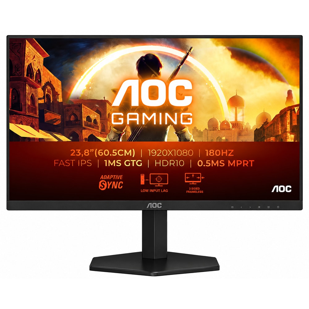 Monitor Gaming LED Fast IPS AOC 24G42E, 23.8", Full HD, 180Hz, G-SYNC Compatible, negru