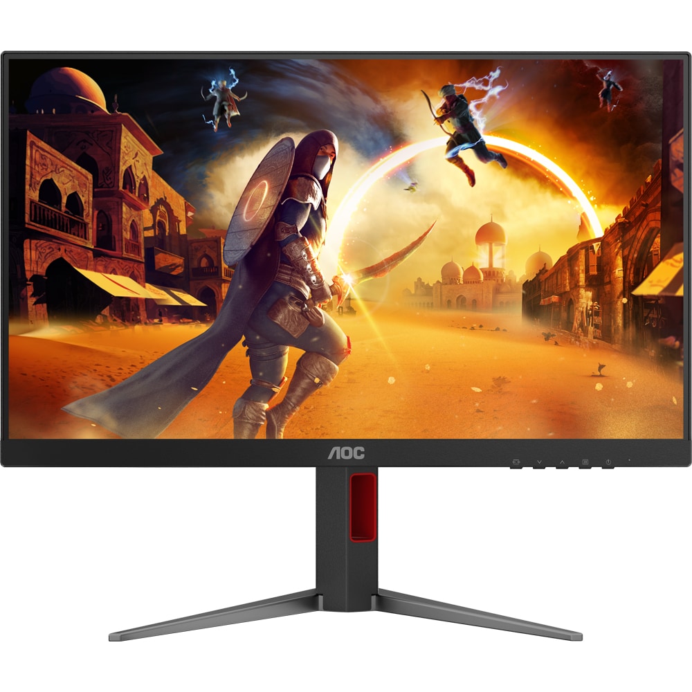 Monitor Gaming WLED FAST IPS AOC 24G4HA, 23.8", Full HD, 200Hz, HDR10, Adaptive Sync, boxe, pivot, negru
