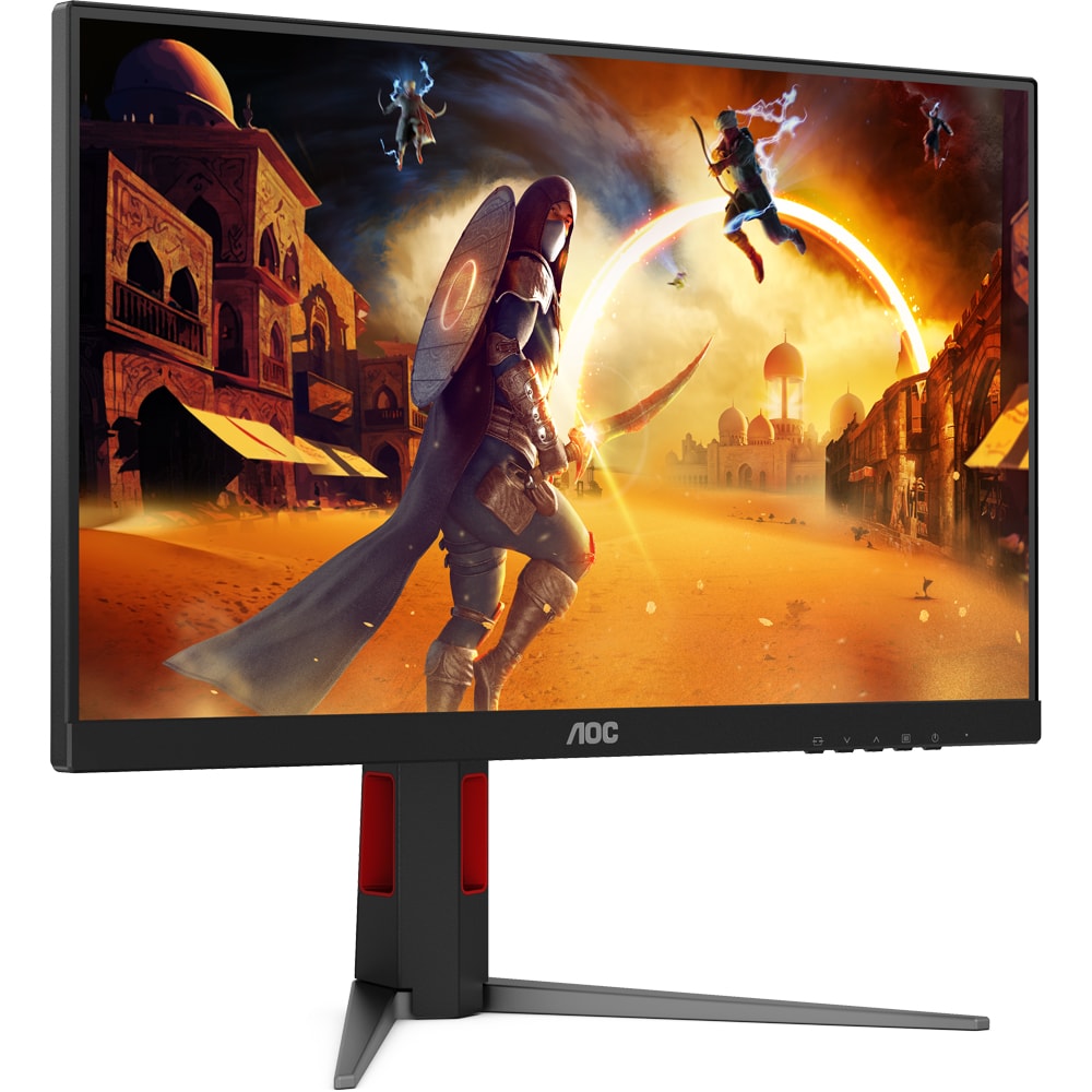 Monitor Gaming WLED FAST IPS AOC 24G4HA, 23.8", Full HD, 200Hz, HDR10, Adaptive Sync, boxe, pivot, negru