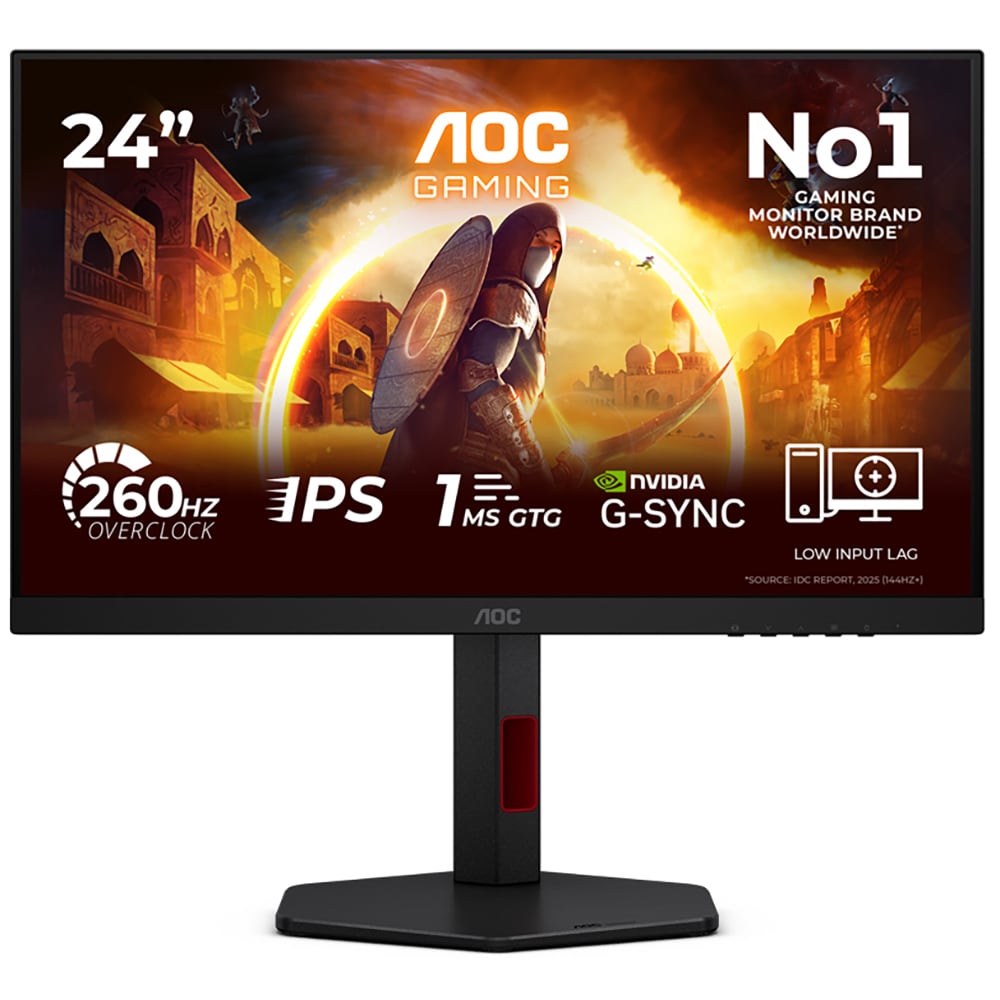 Monitor Gaming LED Fast IPS AOC 24G4ZR, 23.8", Full HD, 260Hz, G-SYNC Compatible, negru