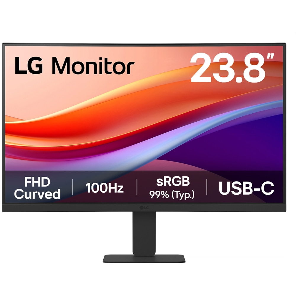 Monitor curbat LED VA LG 24U421A-B, 23.8", Full HD, 100Hz, HDR10, negru