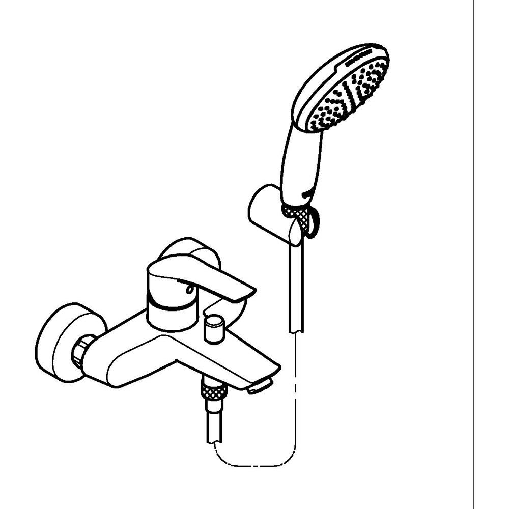 Baterie cada-dus GROHE Eurosmart 25276003, aparenta, set de dus, alama, crom