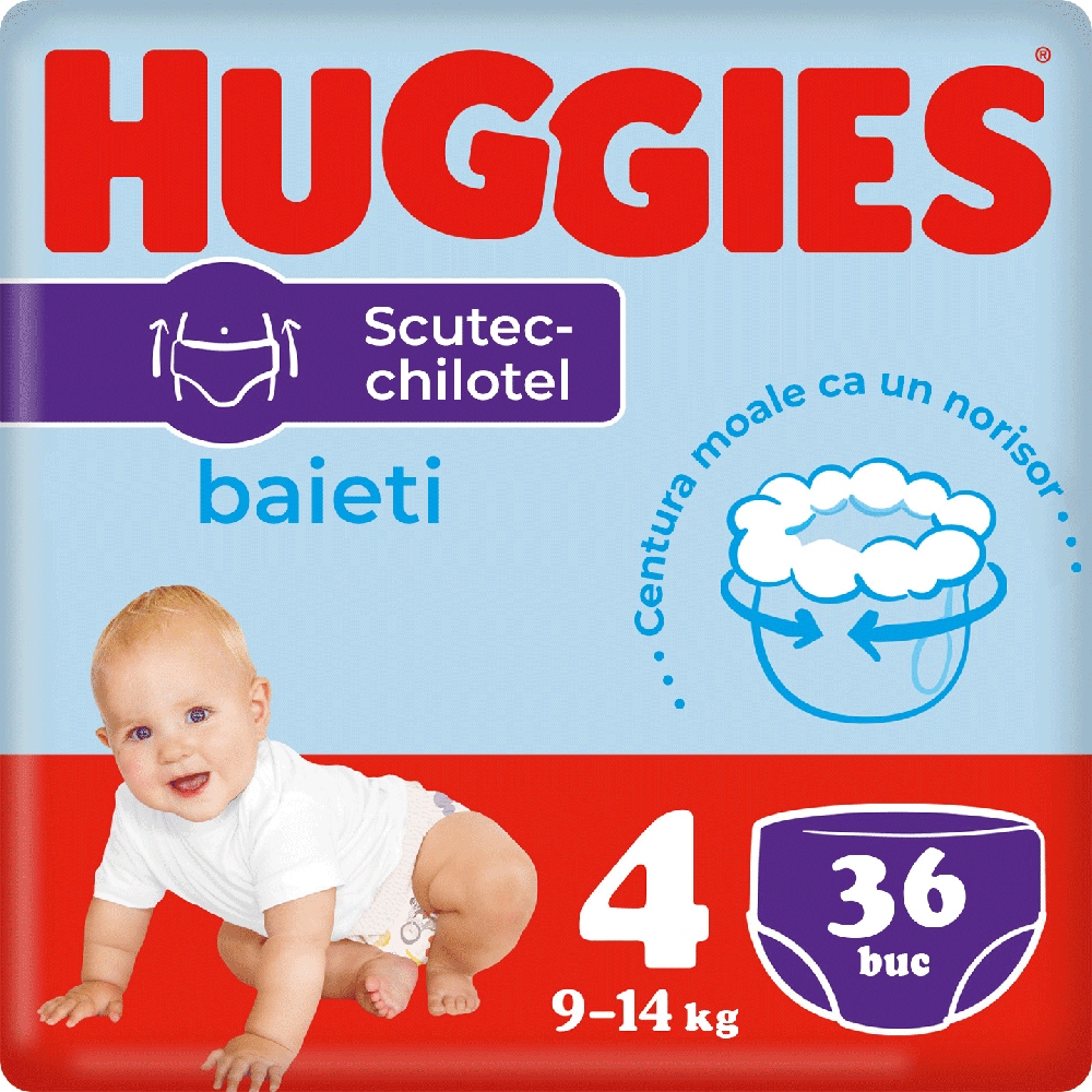 Scutece chilotel HUGGIES Jumbo nr 4, Baiat, 9-14 kg, 36 buc