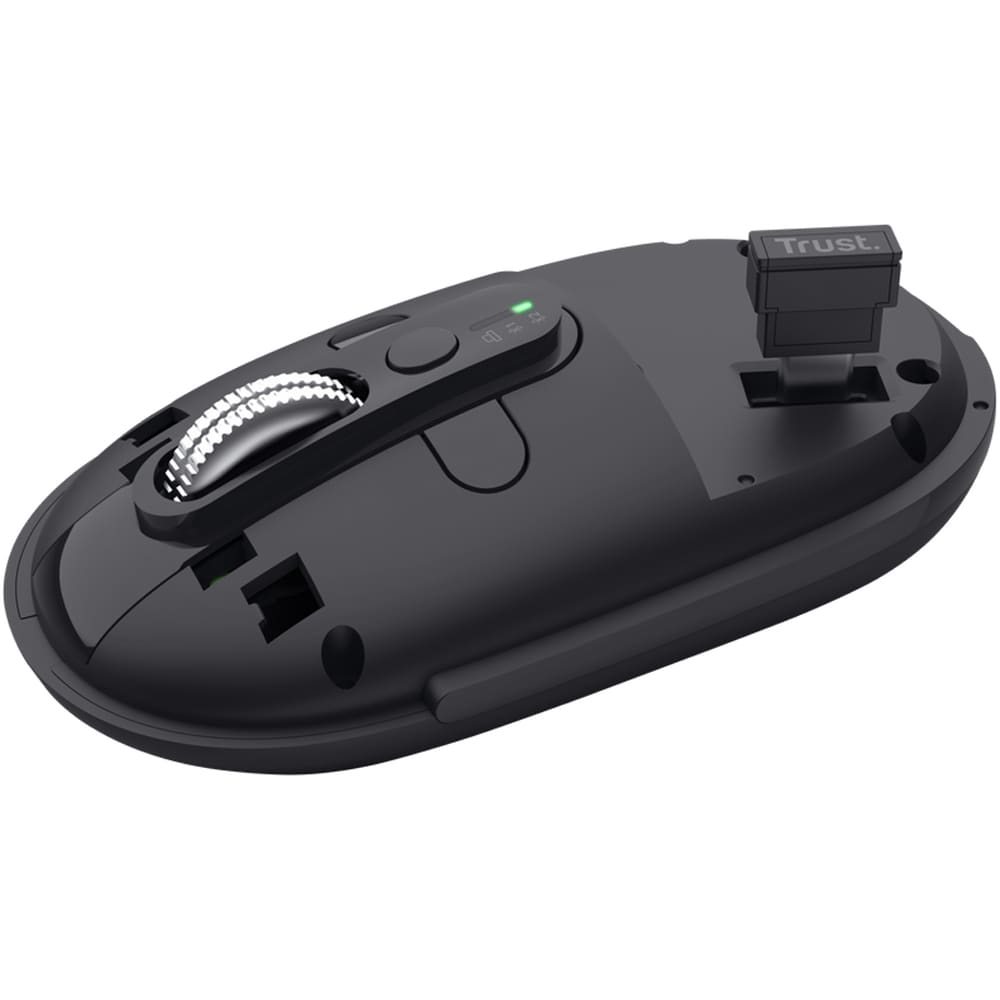 Mouse Wireless TRUST Seron Slim Multi-Wireless Hyperscroll, Dual-Mode, 3200 dpi, Bluetooth, negru
