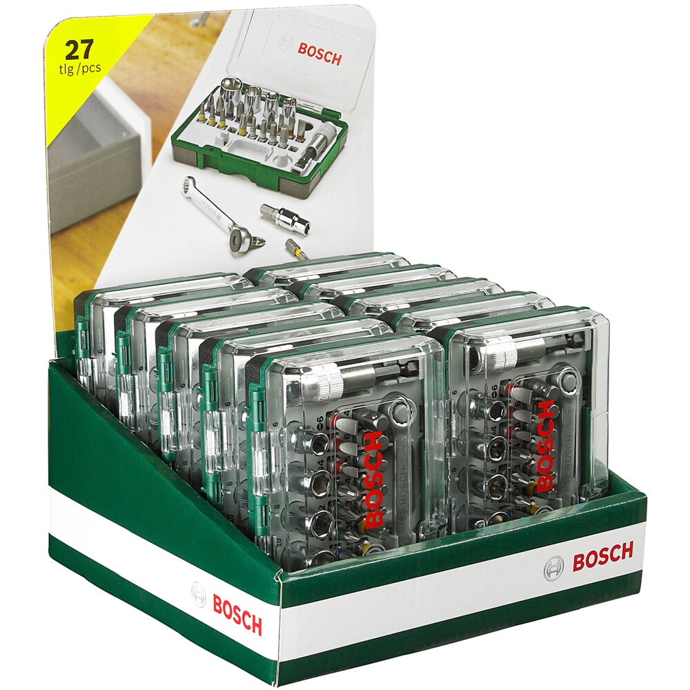 Set mixt BOSCH, biti si chei tubulare adaptor, 27buc