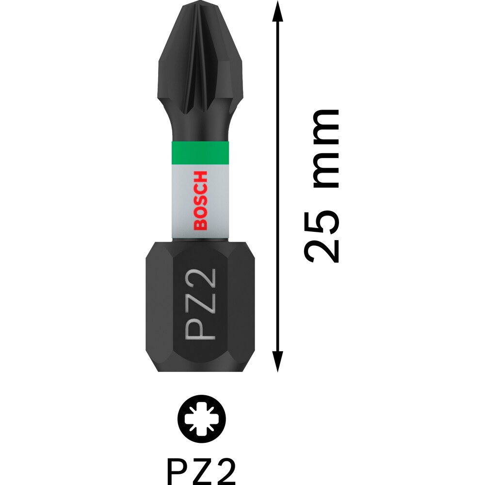Set BOSCH PRO, 2 biti impact PZ2, 25 mm