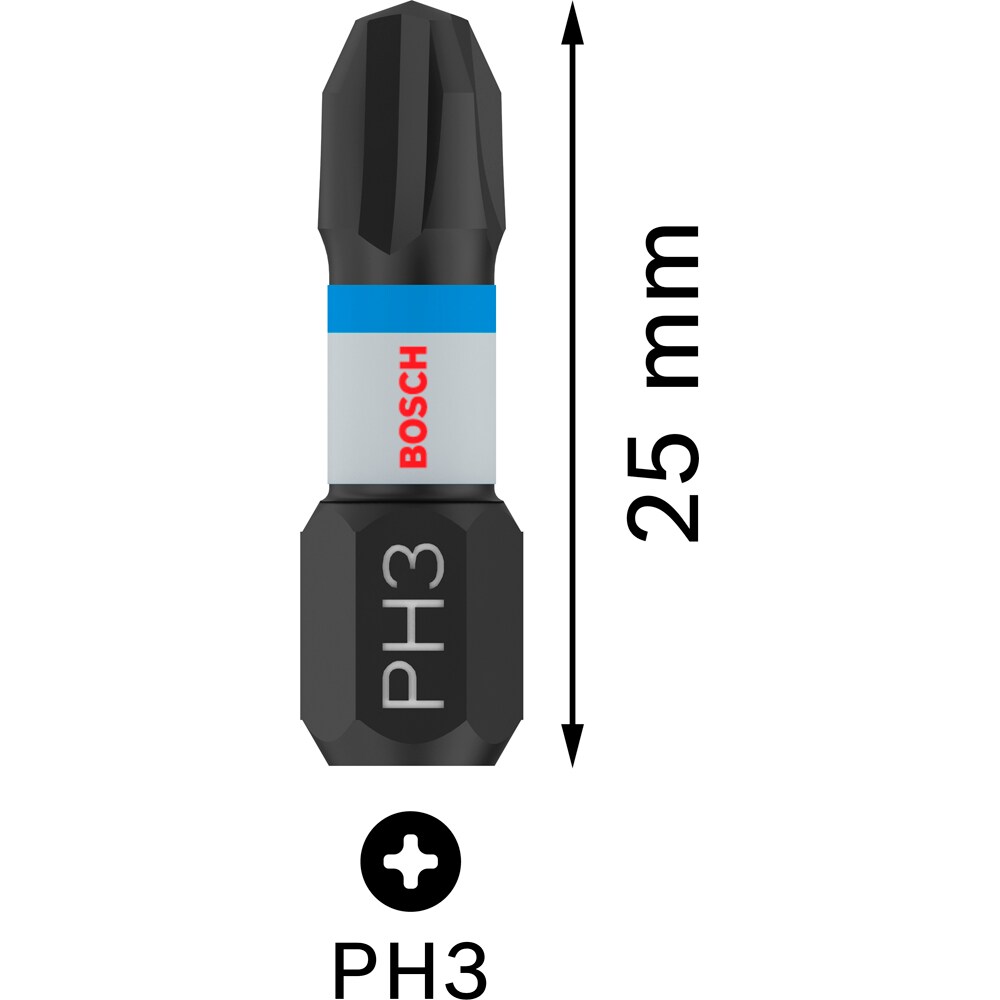 Set BOSCH PRO, 2 biti impact PH3, 25 mm