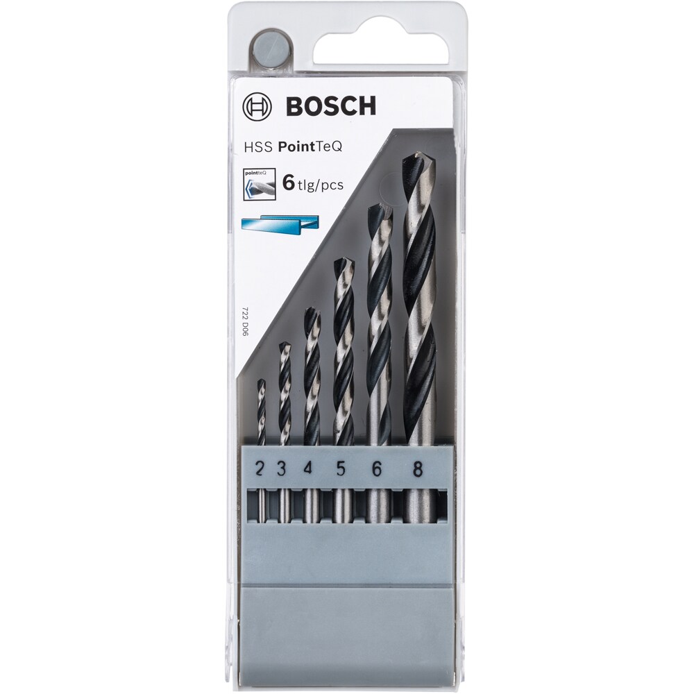 Burghiu metal BOSCH, HSS pointteq, 2-8 mm, 6buc