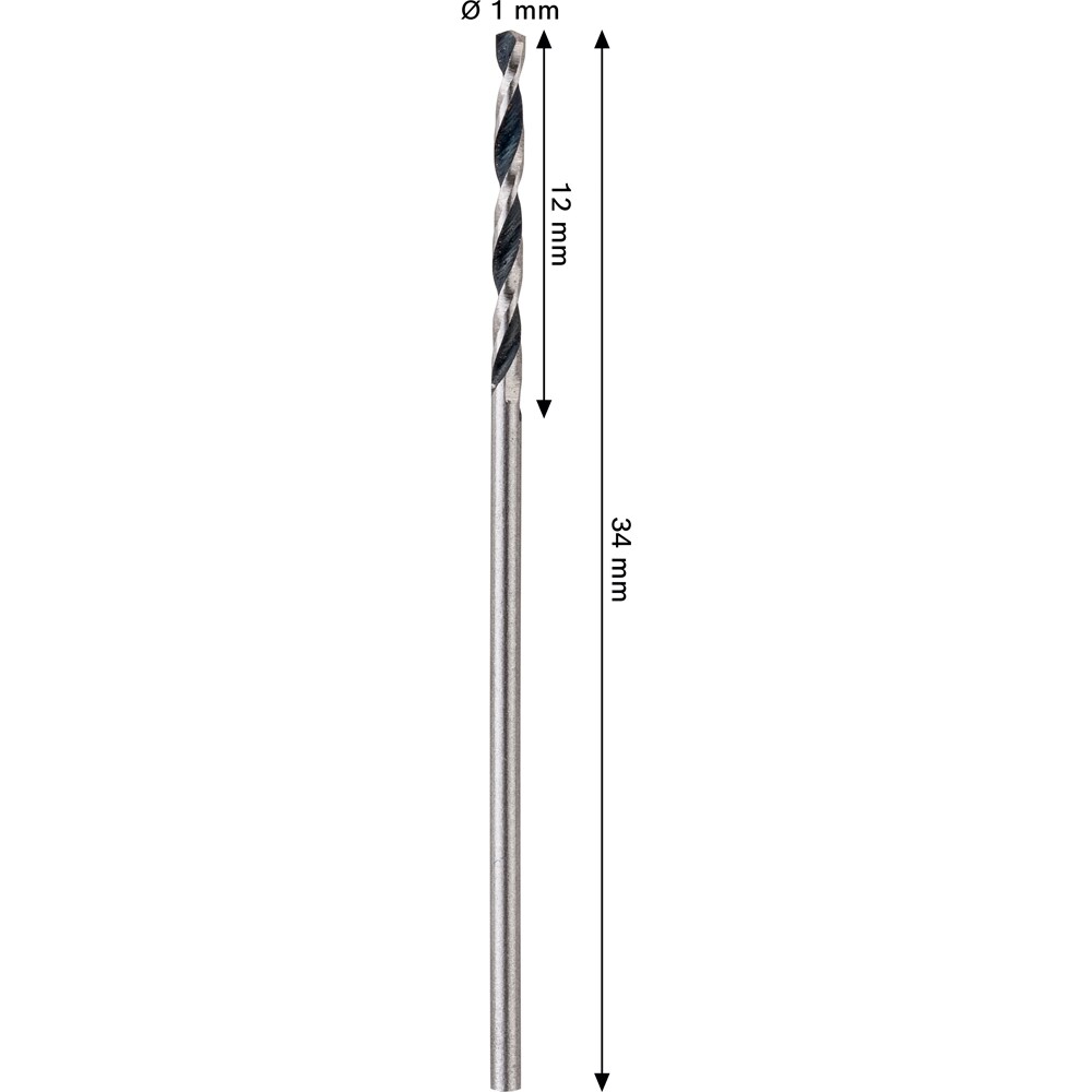 Burghiu metal BOSCH, HSS pointteq, 1mm, CYL, 2buc