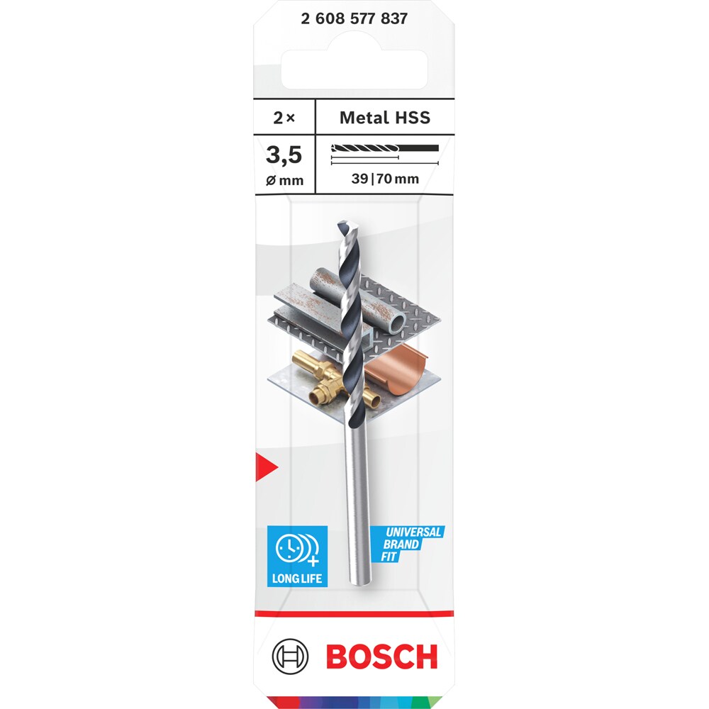 Burghiu metal BOSCH, HSS pointteq 3, 5 mm, CYL, 2buc