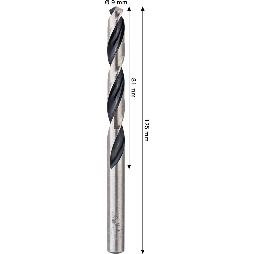 Burghiu metal BOSCH, HSS pointteq, 9 mm, CYL