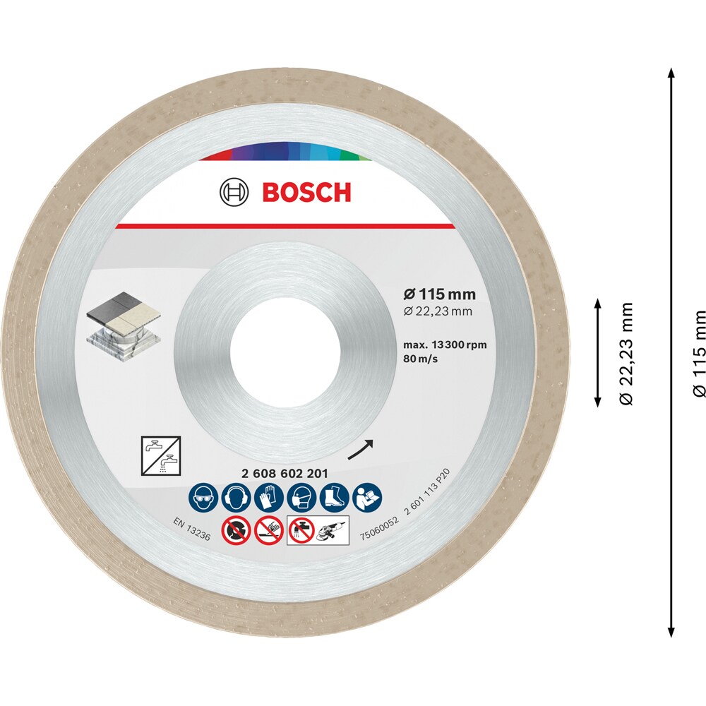 Disc diamantat BOSCH, ceramic, 115 x 22.2 x 1.6