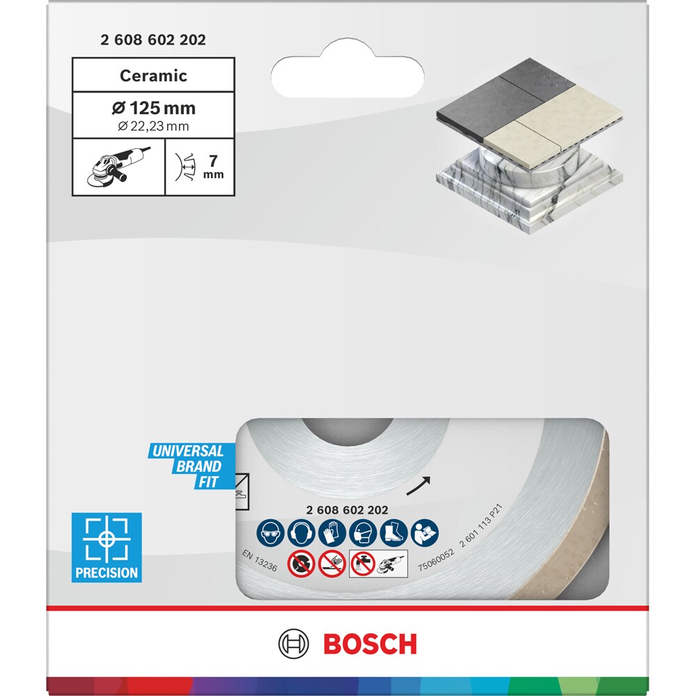 Disc diamantat BOSCH, ceramic, 125 x 22.2 x 1.6