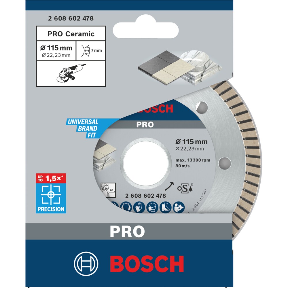 Disc diamantat BOSCH PRO, ceramic, 115 x 22, 23 mm