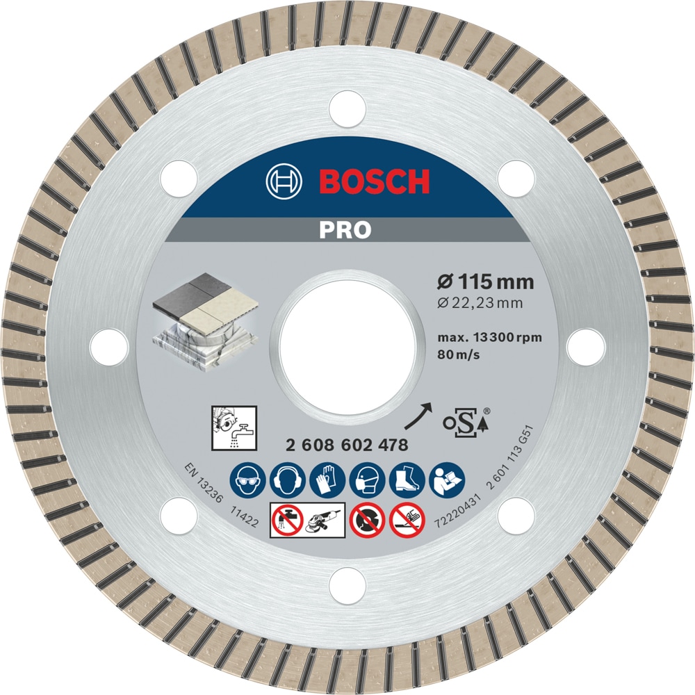 Disc diamantat BOSCH PRO, ceramic, 115 x 22, 23 mm