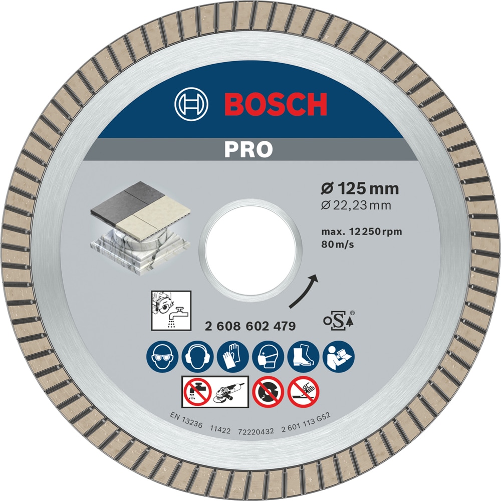 Disc diamantat BOSCH PRO, ceramic, 125 x 22, 23 mm