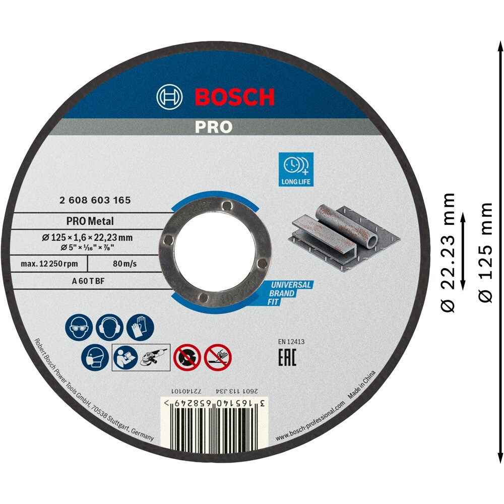 Disc taiere BOSCH PRO, metal, 125 x 1, 6 x 22, 23