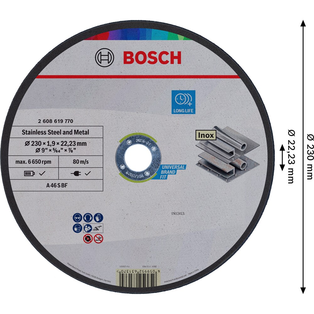 Disc Taiere BOSCH, Metal 230x1.9x22.23mm