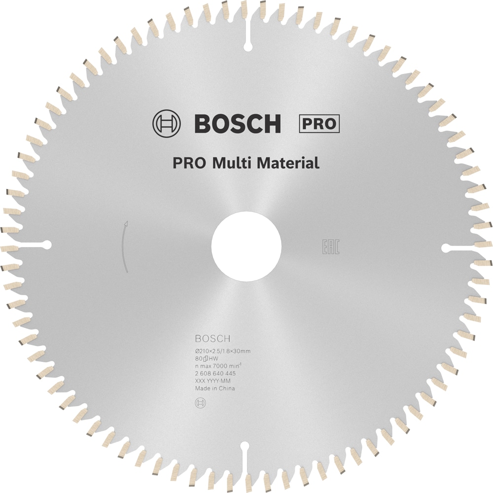 Panza circular BOSCH PRO, multimat, 210 x 30 x 2.5 mm, T80