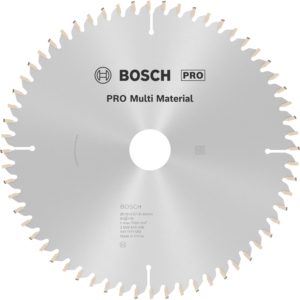 Panza circular BOSCH PRO, multimat, 216 x 30 x 2.5 mm, T60