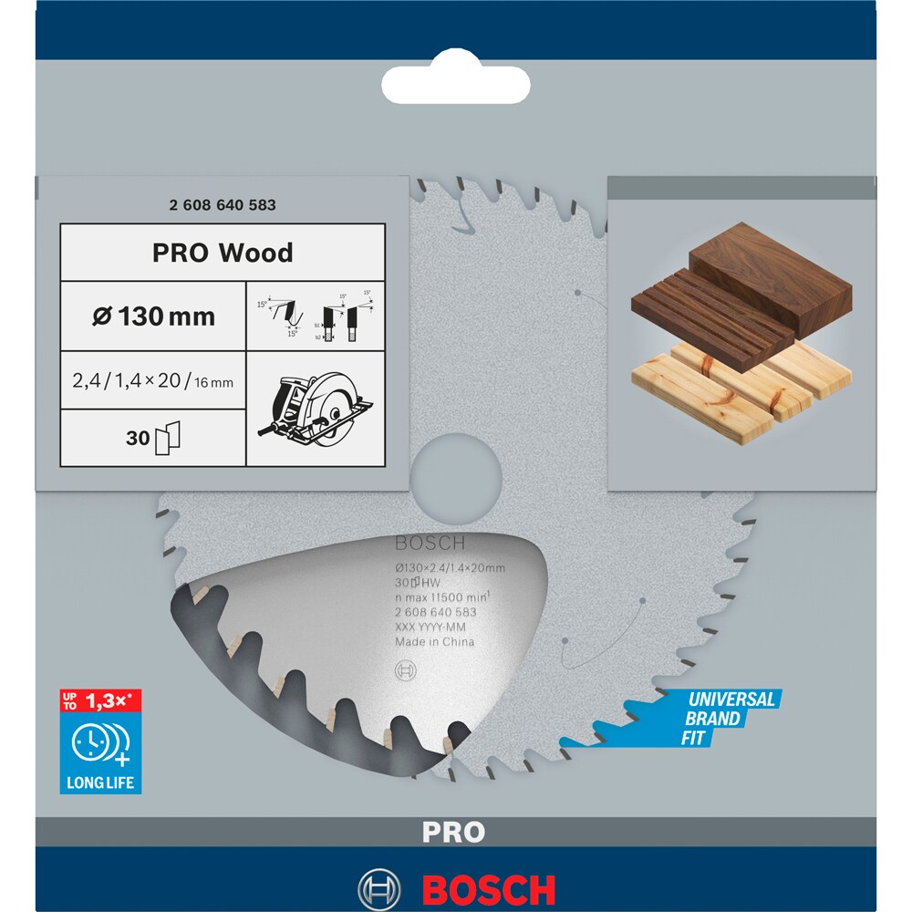 Panza circular BOSCH PRO, wood, 130 x 20, T30