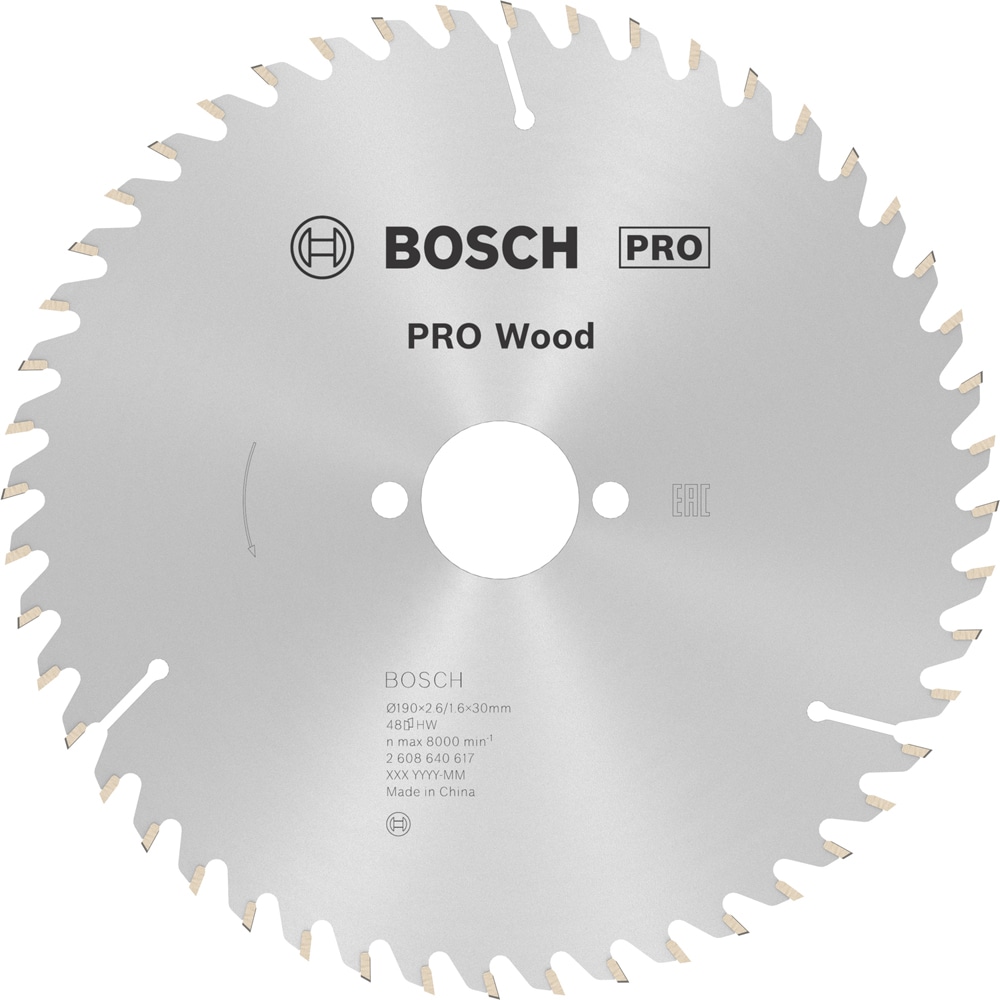 Panza circular Lemn BOSCH PROFESSIONAL, WOOD 190x30x2.6mm T48