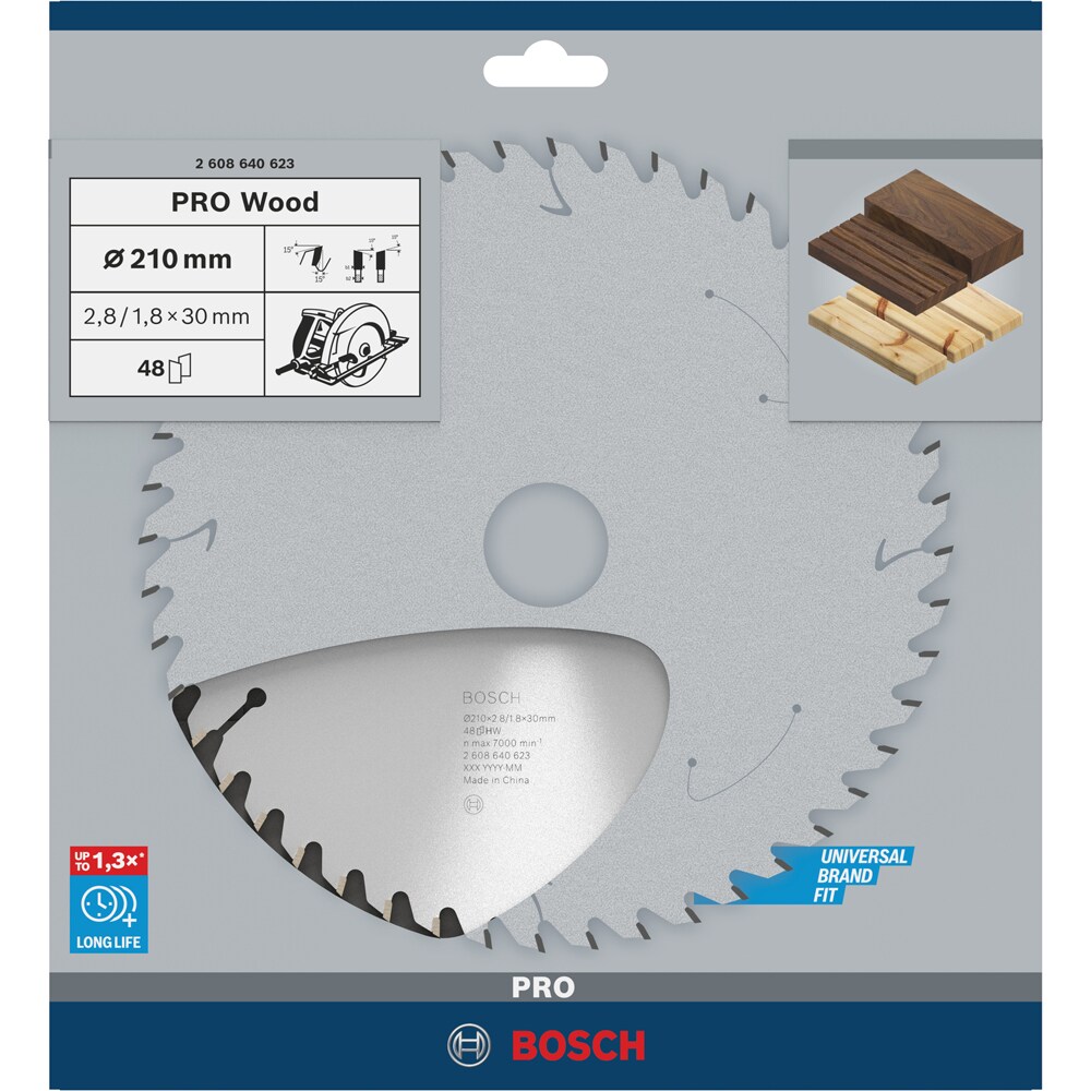 Panza circular BOSCH, wood, 210 x 30 x 2.8 mm, T48
