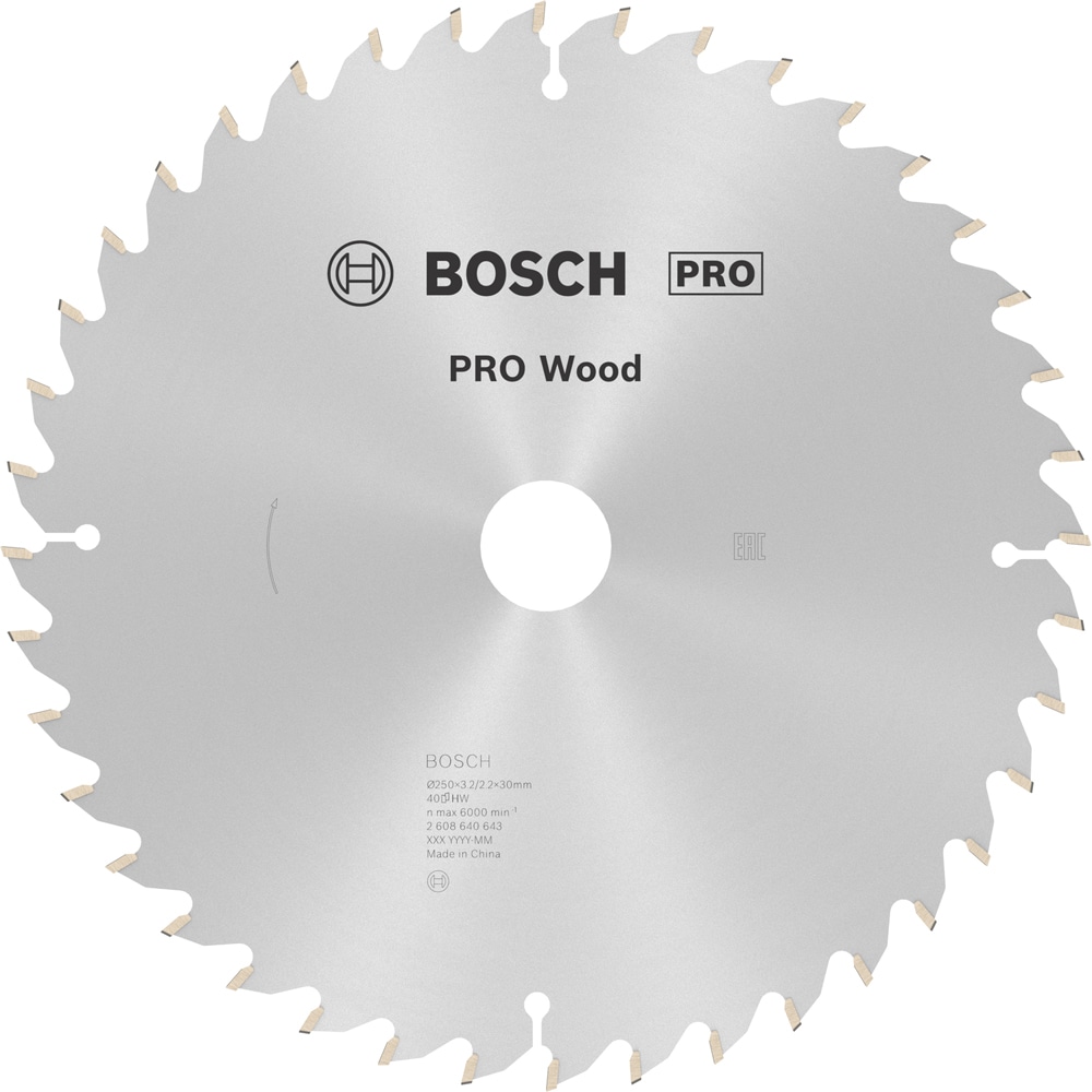 Panza circular BOSCH PRO, wood, 250 x 30, T40