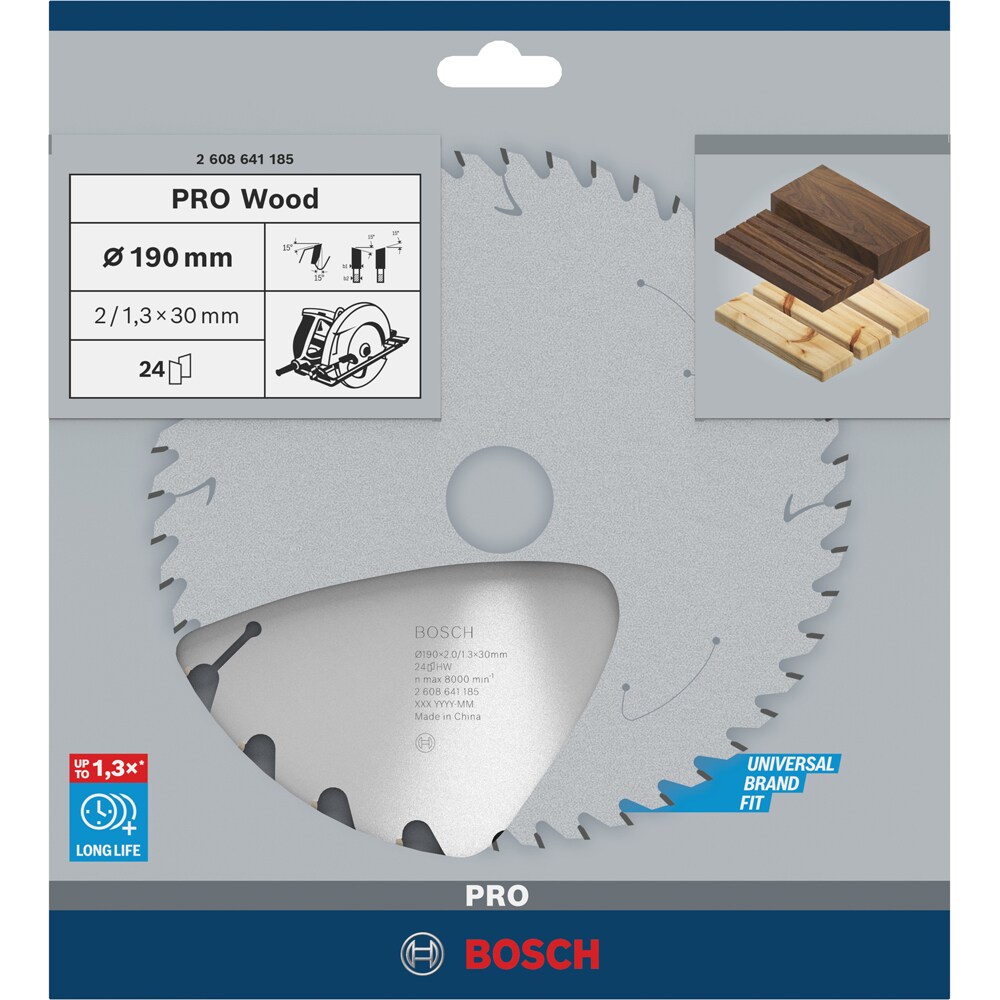 Panza circular BOSCH PRO, wood, 190 x 30 x 2 mm, T24