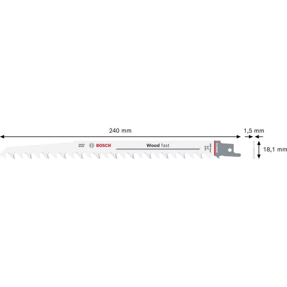 Panza ferastrau sabie BOSCH, lemn, 200 x 19 x 1.5mm