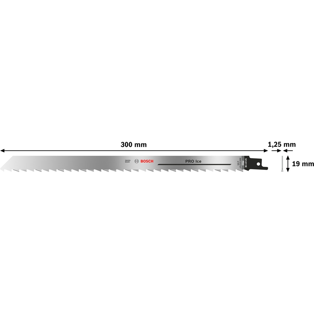 Panza ferastrau sabie BOSCH PRO, ice, 300 x 19 x 1.25mm