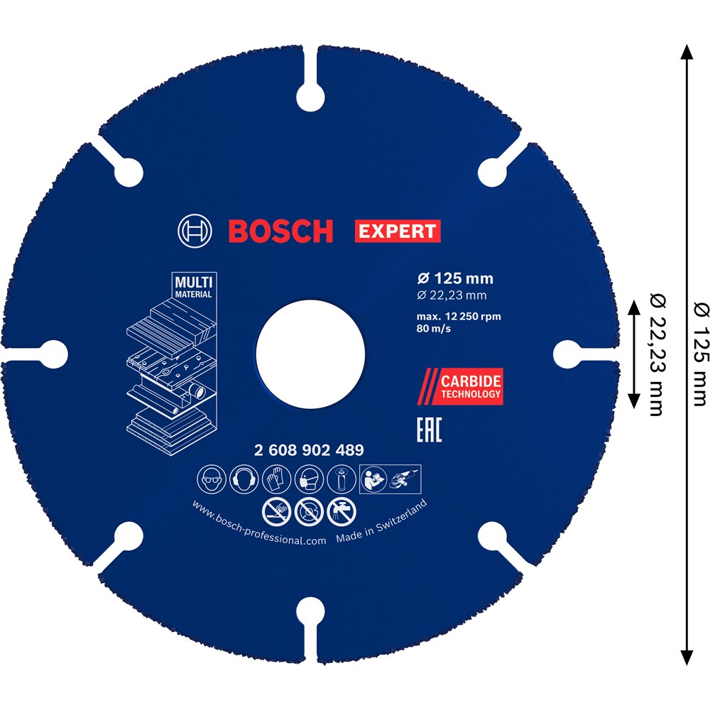 Disc BOSCH PRO, EXPERT carbide mutli, 125mm, M14