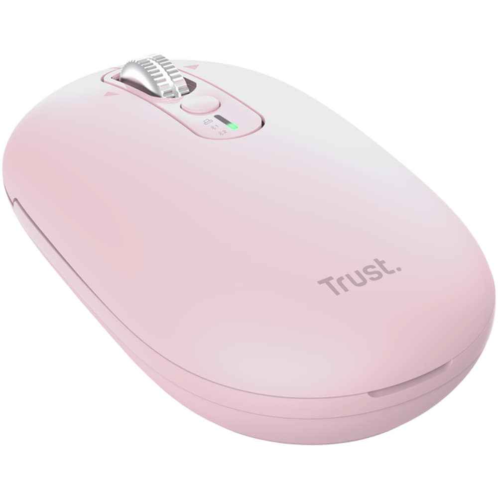 Mouse Wireless TRUST Seron Slim Multi-Wireless Hyperscroll, Dual-Mode, 3200 dpi, Bluetooth, roz