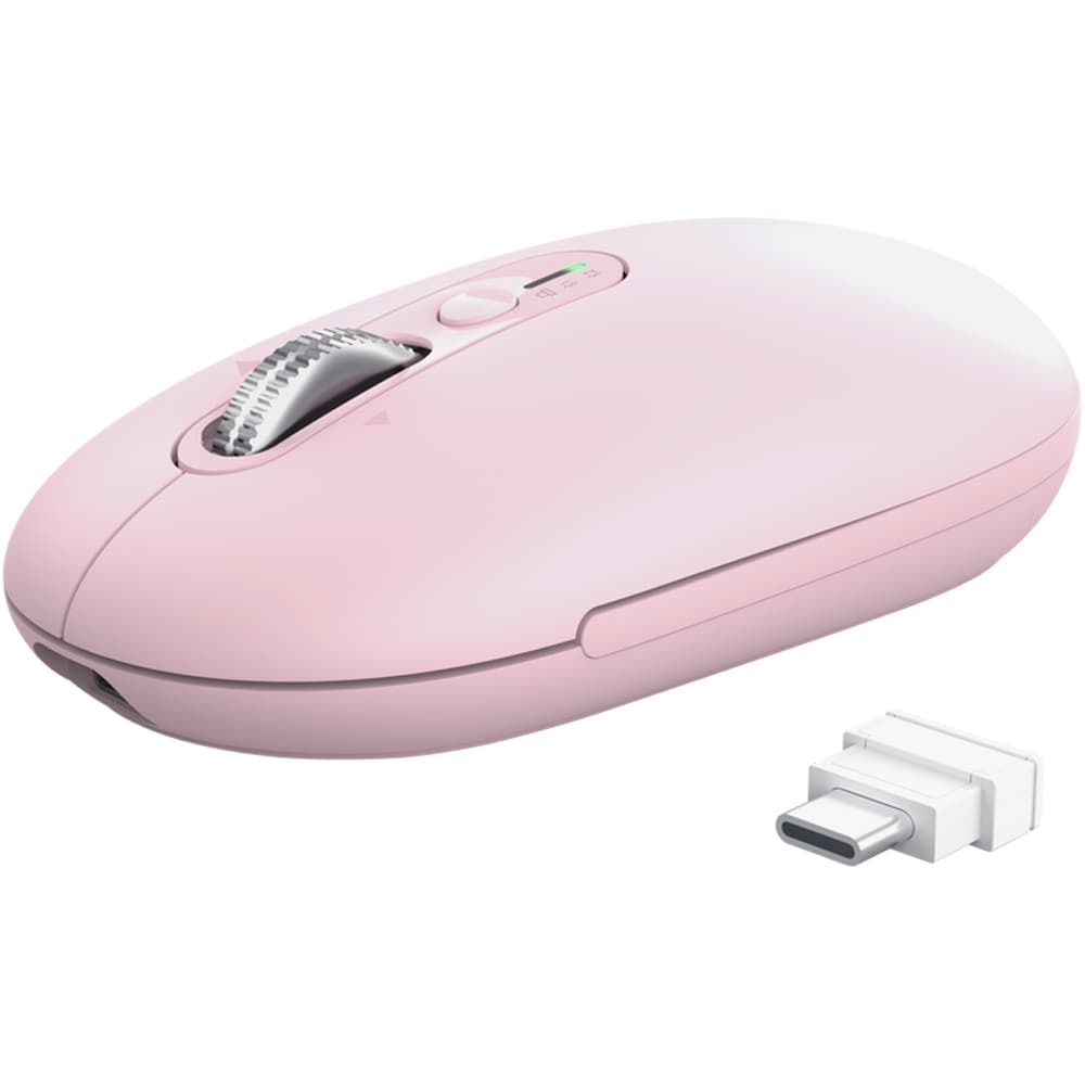 Mouse Wireless TRUST Seron Slim Multi-Wireless Hyperscroll, Dual-Mode, 3200 dpi, Bluetooth, roz