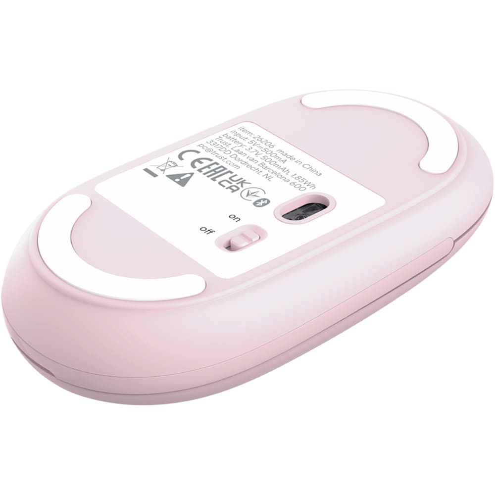 Mouse Wireless TRUST Seron Slim Multi-Wireless Hyperscroll, Dual-Mode, 3200 dpi, Bluetooth, roz