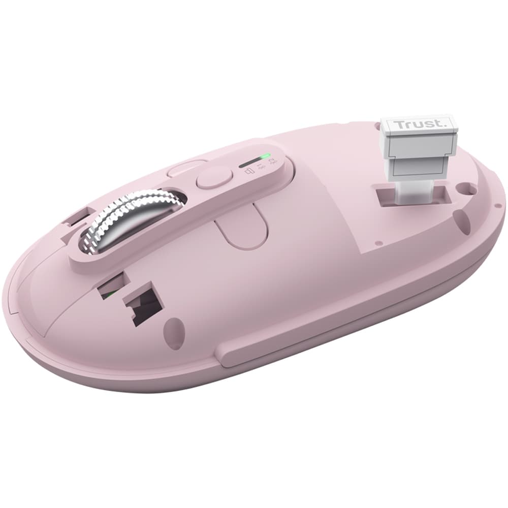 Mouse Wireless TRUST Seron Slim Multi-Wireless Hyperscroll, Dual-Mode, 3200 dpi, Bluetooth, roz