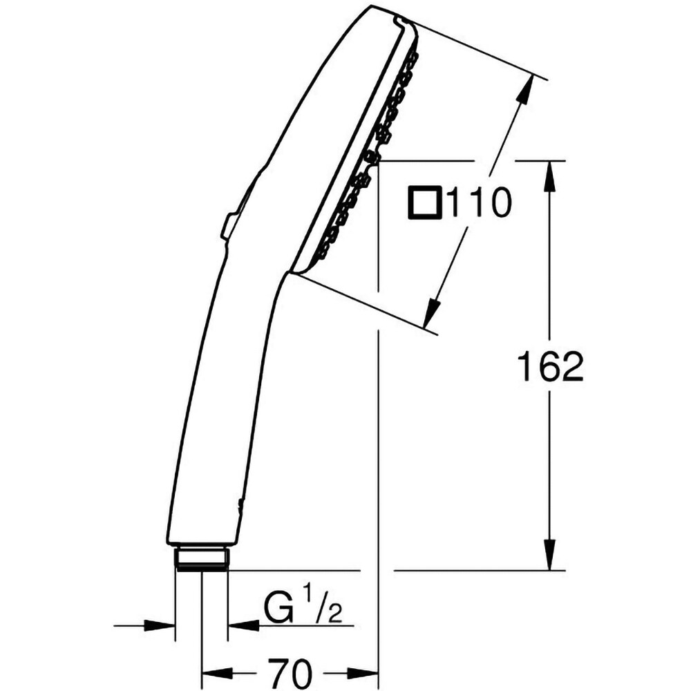 Para dus GROHE Vitalio Cube 110 263972431, universala, 110 mm, 2 functii, negru