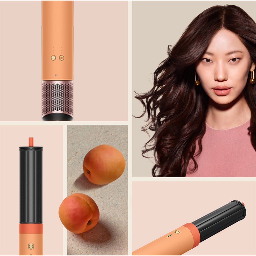 Trusa coafat Multistyler DYSON HS09 Airwrap Co-anda2x, 90 grade, invelis ceramic, apricot