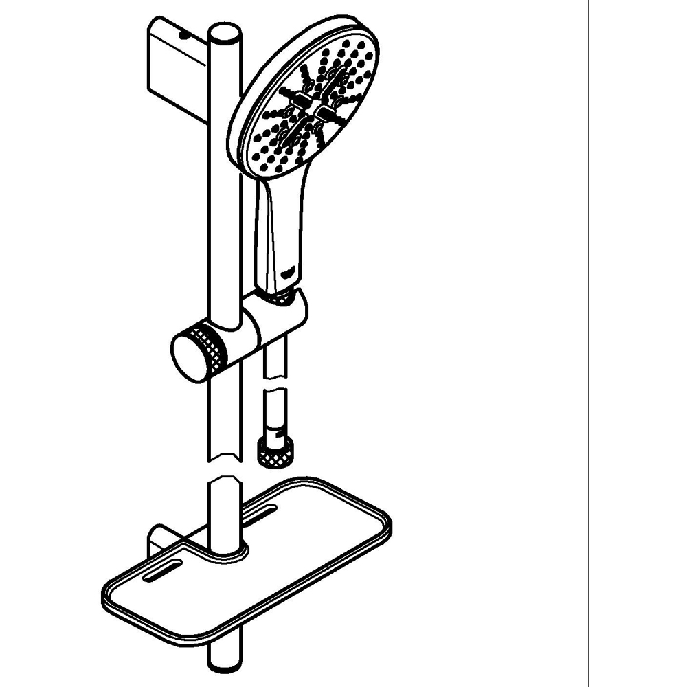 Coloana dus GROHE Rainshower SmartActive 130 26548000, 3 functii, etajera, crom