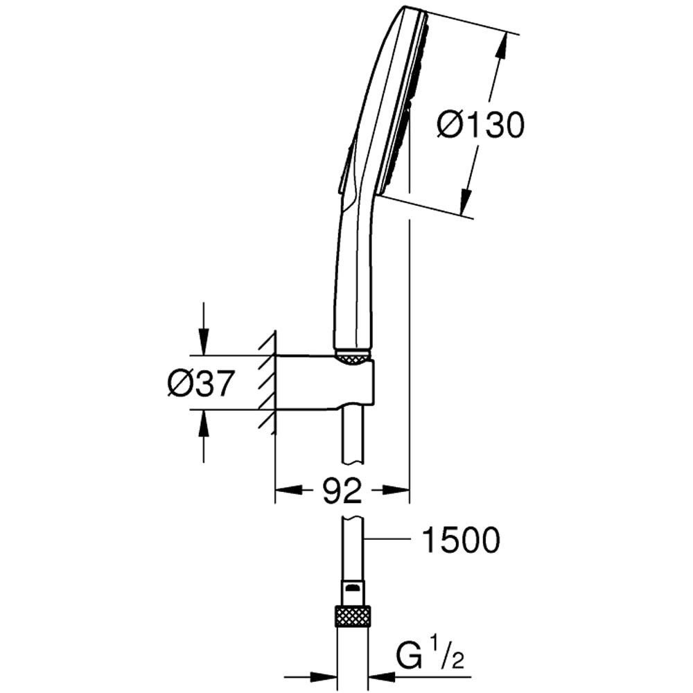 Set dus para GROHE Rainshower SmartActive 130 26581LS0, 3 functii, crom