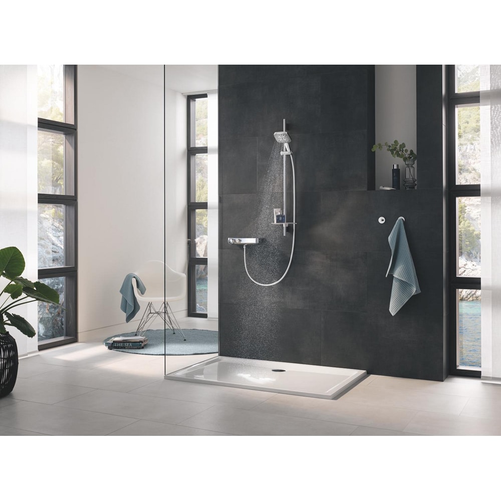 Coloana dus GROHE Rainshower SmartActive 130 26586000, 3 functii, etajera, crom