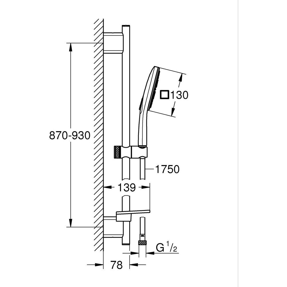 Coloana dus GROHE Rainshower SmartActive 310 Cube 26587LS0, 3 functii, crom