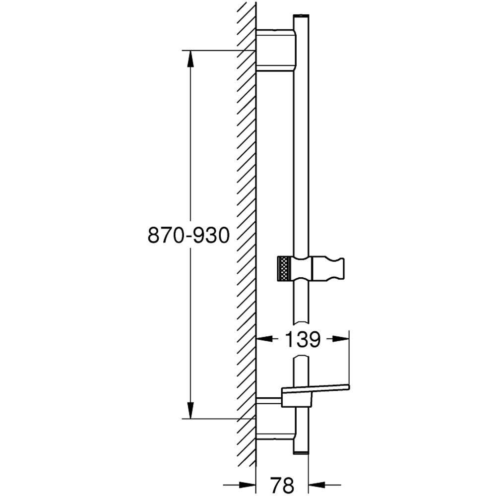 Bara pentru set de dus GROHE Rainshower SmartActive 26603GN0, 90 cm, auriu