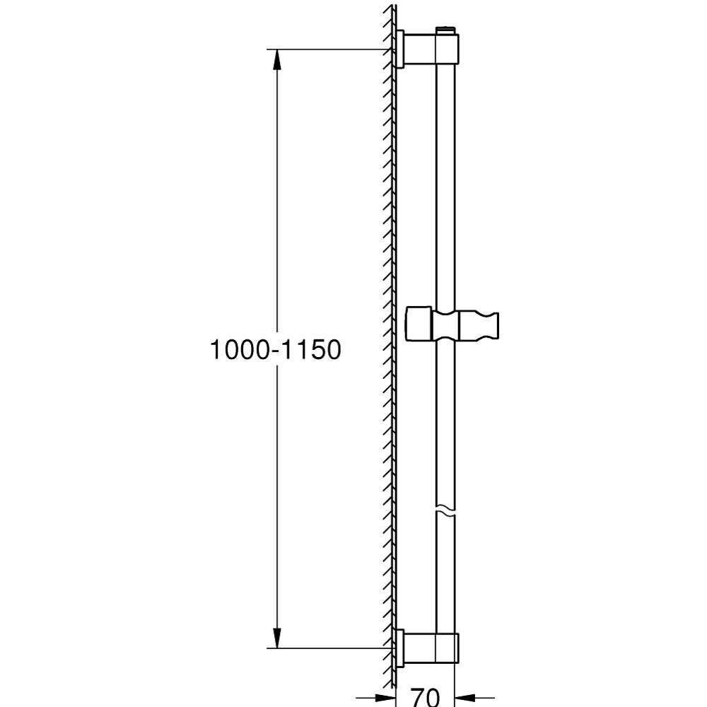 Bara pentru set de dus GROHE Vitalio Universal 26970001, 115 cm, crom
